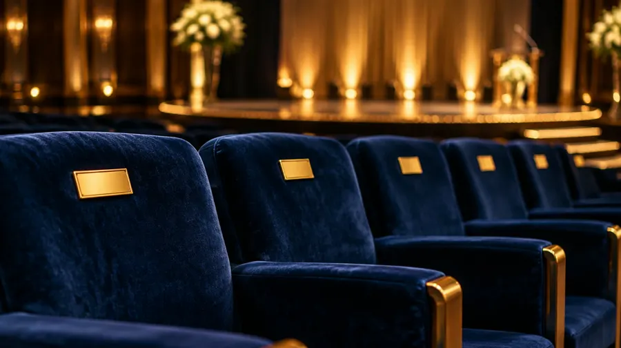 Poltronas da área VIP à frente do palco